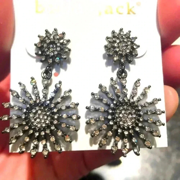 Bella Jack silver tone earrings with rhinestones - Picture 1 of 2